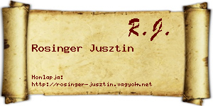 Rosinger Jusztin névjegykártya