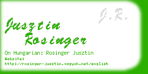 jusztin rosinger business card